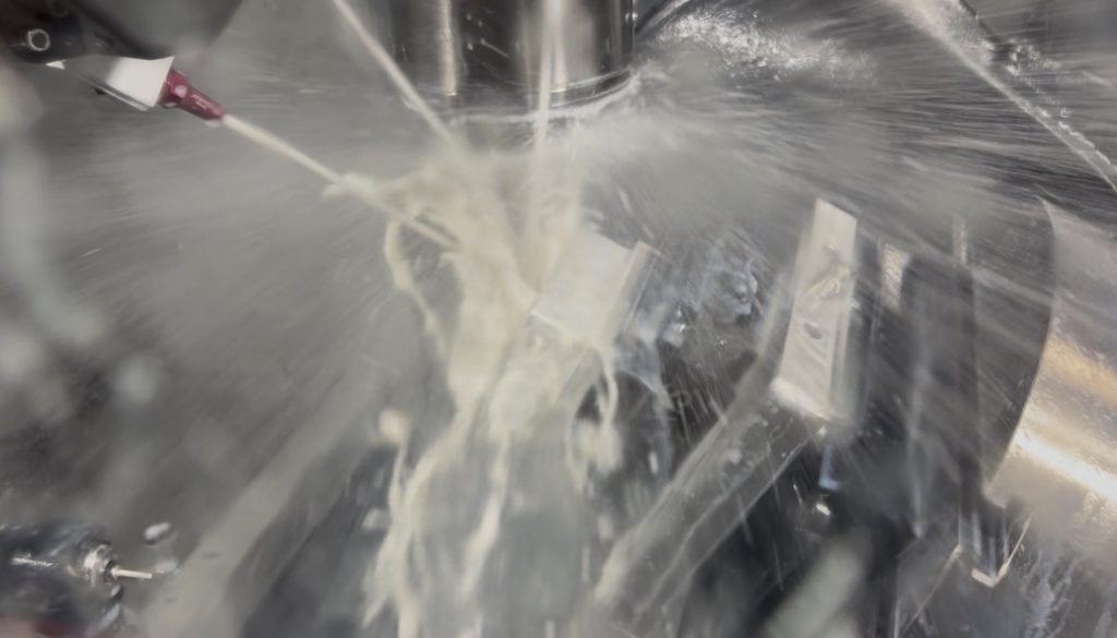 cnc machine spraying lube everywhere