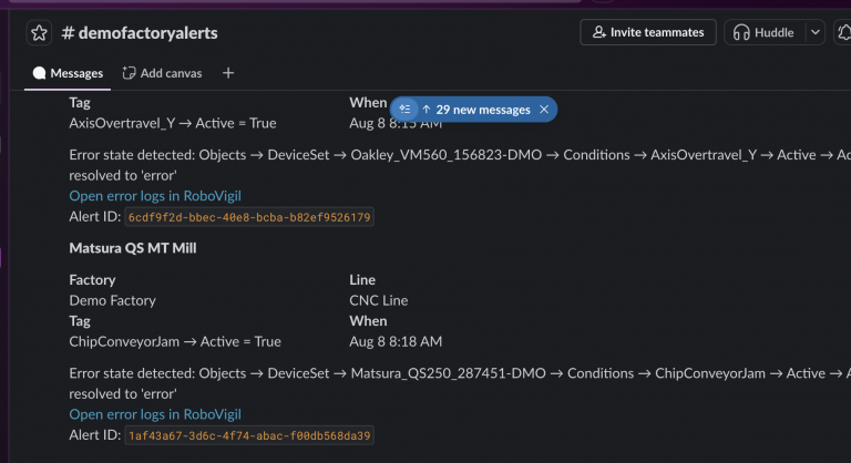 slack feed for RoboVigil